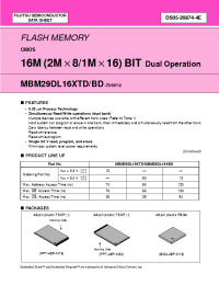 Datasheet  MBM29DL16XTD