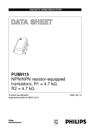 Datasheet  PUMH15