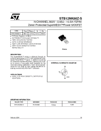 Datasheet  STB12NK80Z-S